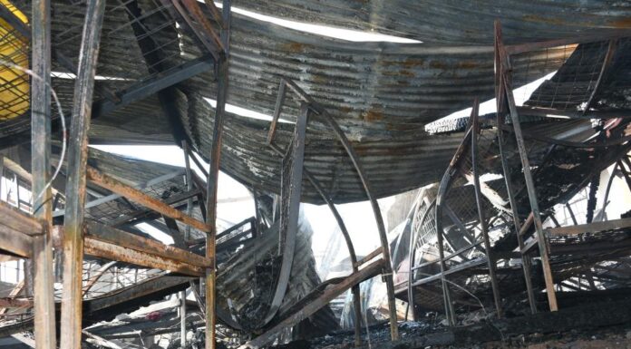 Dormitory destroyed by fire at dawn
