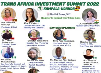 Investors get their ducks in a row as Trans-Africa Investment Summit nears A section of the handpicked speakers set to address the summit on the first day. POSTER/Pilot International.