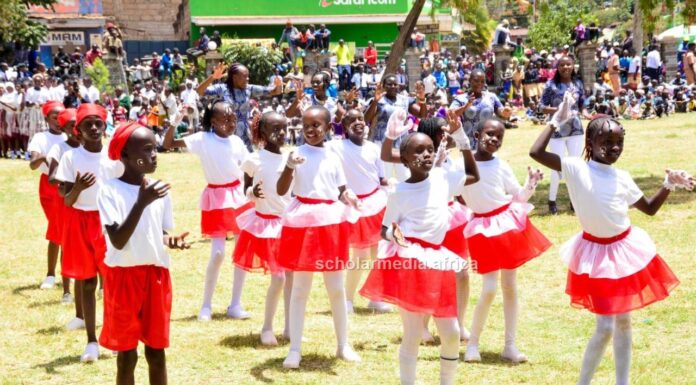 Education official determined to raise fallen academic giants Greenview Academy performing Vaida By Harrie Richie during Mashujaa Day celebrations in Baringo County on October 20, 2022. Different schools from Baringo County flavored the celebrations with dance, music and acrobatics. PHOTO/Janet Kiriswo, The Scholar Media Africa.