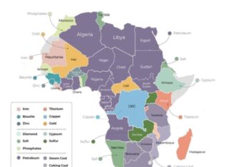Mineral resources, Africa’s nexus to self-reliance Africa owns vast wealth of minerals in her reserves. Here are the most abundant resources for each African country per production tonne as of 2019. PHOTO/Aljazeera.