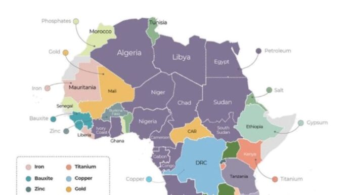 Mineral resources, Africa’s nexus to self-reliance Africa owns vast wealth of minerals in her reserves. Here are the most abundant resources for each African country per production tonne as of 2019. PHOTO/Aljazeera.