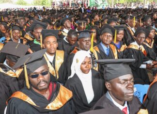 From Graduation to Desperation: The Harsh Reality Facing Kenya’s Youth Graduates follow proceedings during Masinde Muliro University of Science and Technology (MMUST) 18th graduation ceremony on December 9, 2022. PHOTO/Presidential Communication Service (PCS)