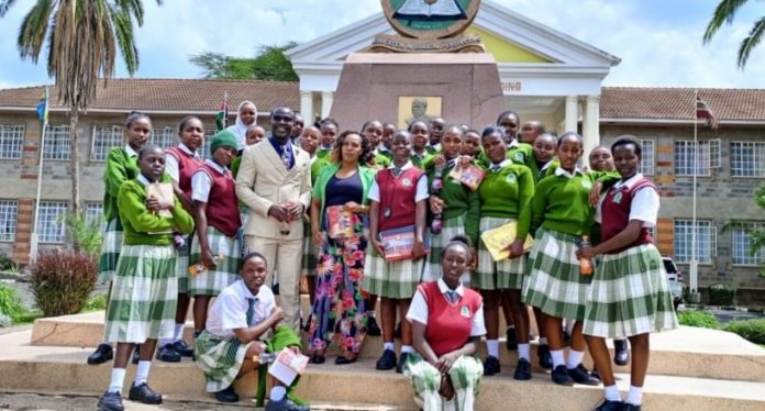A section of St. Andrews Tarabete Secondary School Creative Writers and Book Club during a past visit at Kabarak University for creative writing workshop and mentorship. With them is Mr. Bonface Otieno, the Club Patron and Ms. Ruth Gitonga, co-patron. PHOTO/Courtesy.