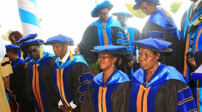 Thousands graduate from Kisii University, urged to chide entitlement A section of the Ph.D. graduands being conferred with the degree by Dr. Bob Ndubi, Kisii University Chancellor, during Kisii University's 11th Graduation Ceremony on December 14, 2022 at the University's Main Campus, Kisii County. The now graduates were urged to serve the society fully, without any sense of entitlement. PHOTO/Kisii University (KSU) Media Team.