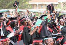 University graduands celebrating the academic milestone. With the technological advancements, Open University and Distance Learning are today's trend and Kenya has to align with the current academic times. PHOTO/Courtesy.