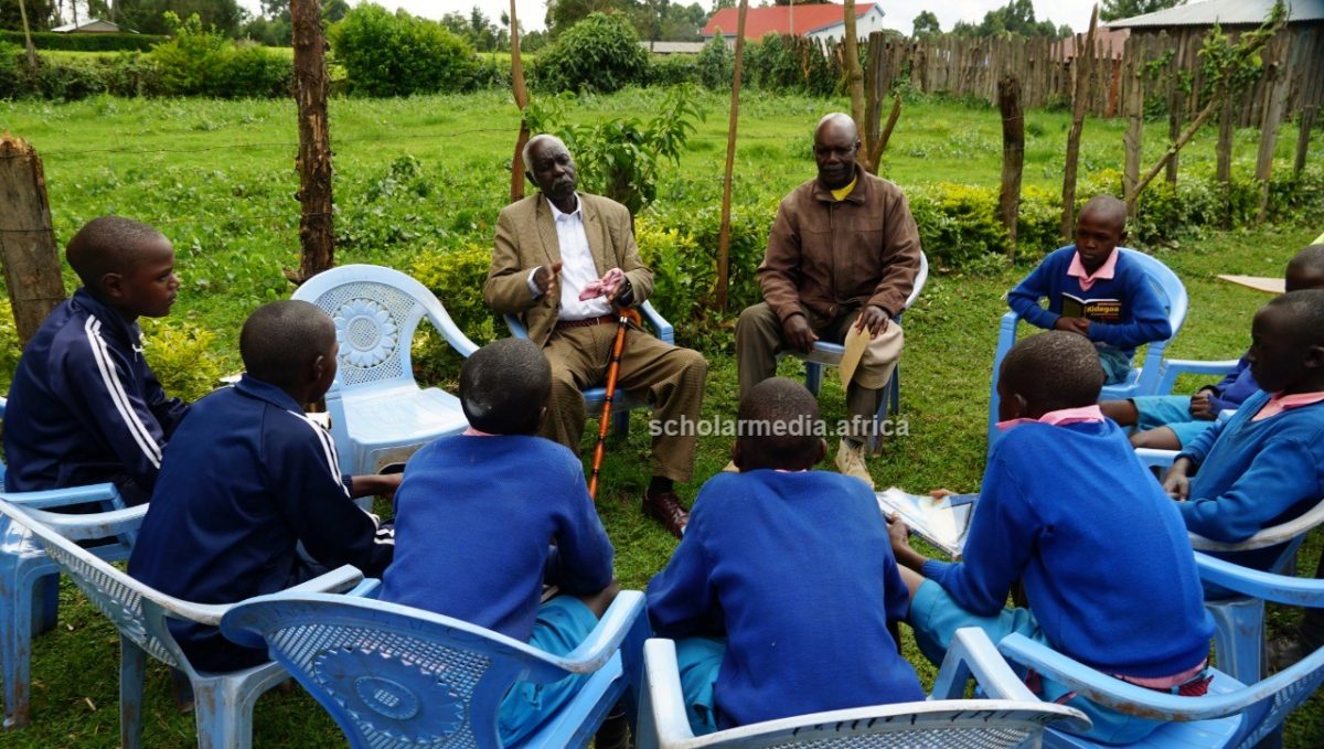 Learners keenly following as the elders take them through the Kalenjin culture within the learning facility. PHOTO/Edmond Kipngeno, The Scholar Media Africa.