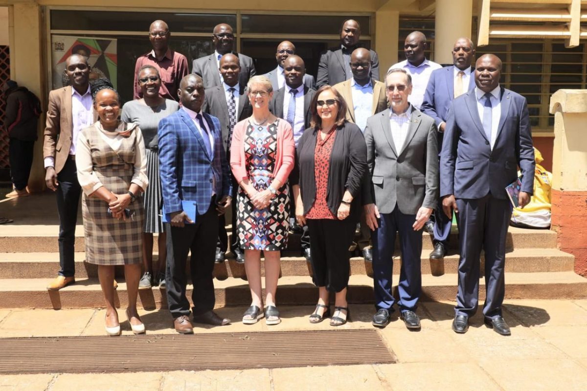The University of Minnesota team pose for a photo with the Nyamira County Governor, Amos Nyaribo (front, right), and his team, after paying him a courtesy call. PHOTO/Courtesy.