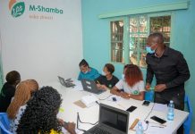 M-shamba staff during an inhouse training. The platform connects farmers to experts and potential buyers for their farm products. PHOTO/ M-Shamba Soko Shwari.