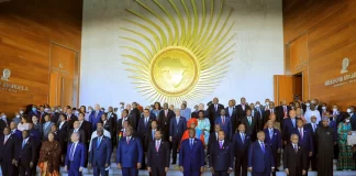 Silencing the Guns: Will AU Security Council support roadmap implementation? Addis Ababa, Ethiopia, on February 5, 2022. African heads of state pose for a group photo during the 35th Ordinary Session of the African Union (AU) Assembly. PHOTO/VOA News.
