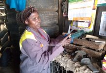 Margaret Nzisa, who works at her brother's garage. PHOTO/Janet Kiriswo, Scholar Media Africa.
