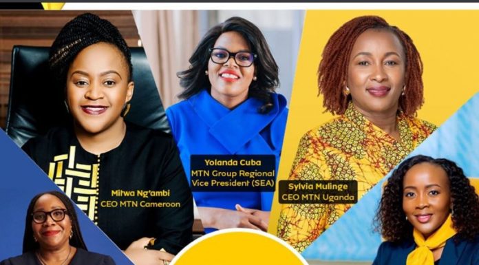 Telcos Giant MTN Breaking Glass Ceiling for African Women in Tech An e-poster of the African countries MTN Group women CEOs who graced the International Women's Day MTN webinar on March 8, 2023. They encouraged more women to take up tech roles across the continent. E-POSTER/MTN.
