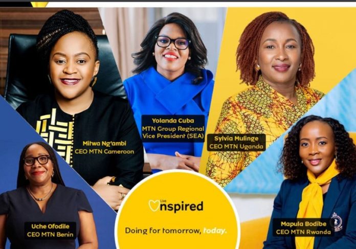 An e-poster of the African countries MTN Group women CEOs who graced the International Women's Day MTN webinar on March 8, 2023. They encouraged more women to take up tech roles across the continent. E-POSTER/MTN.