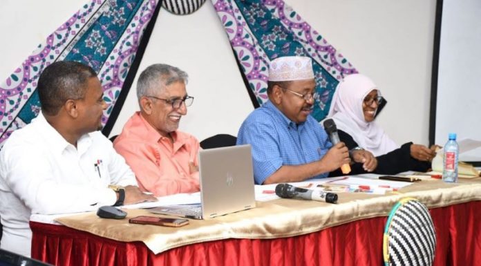 Kenya’s blue economy underutilized, Tamaduni Conversations reveal Panelists from Left: Dr. Mbwarali Kame - CEC - Education and Digital Transformation; Dr. Kalandar Khan, Technical University of Mombasa; and Athman Hussein, Keeper Heritage Coastal Region, with Dr. Rukiya Harith, Pwani University as moderator. PHOTO/British Council Kenya.