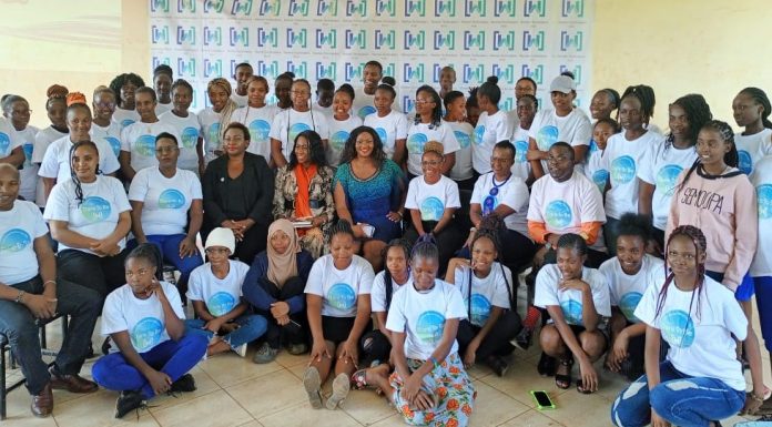 Dare to be, Kisii University Women Techmakers resolve Participants, organizers, speakers and panelists pose for a group photo after a Women Techmakers event on March 11, 2023 at Kisii University. PHOTO/Paul Isendi, Kisii University (KSU) Media.
