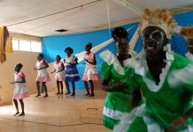The Smart Gamers in action, performing a folk dance during a gala at Kisii University on March 24, 2023. PHOTO/Benvictor Makau, Scholar Media Africa.