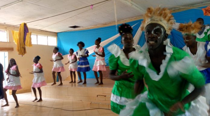Talents reign as Kisii University holds theater arts gala The Smart Gamers in action, performing a folk dance during a gala at Kisii University on March 24, 2023. PHOTO/Benvictor Makau, Scholar Media Africa.