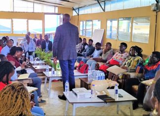 Men’s Mental Health: Collecting the pieces, redefining gender empowerment Dr. Walter Okibo, a mental health champion and boy child advocate, delivering his presentation on the issue of Men's Mental Health in today's era. PHOTO/Courtesy.