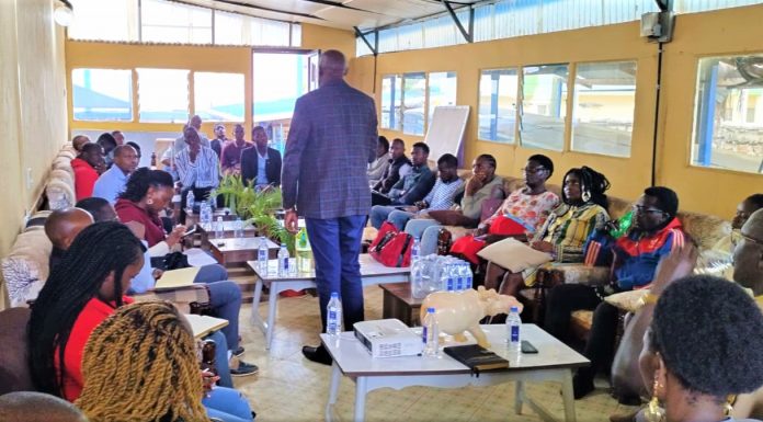 Men’s Mental Health: Collecting the pieces, redefining gender empowerment Dr. Walter Okibo, a mental health champion and boy child advocate, delivering his presentation on the issue of Men's Mental Health in today's era. PHOTO/Courtesy.