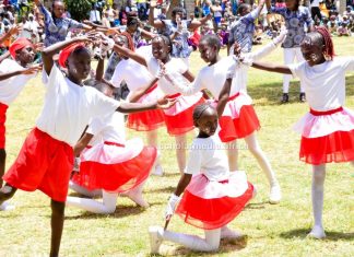Save the Child: How defilement, child neglect are crashing Baringo’s future Children from Green View Academy during the 2022 Mashujaa Day celebrations, entertaining guests at Garden Square, Eldama Ravine Town, in Koibatek Sub County, Baringo County. PHOTO/Janet Kiriswo, Scholar Media Africa.