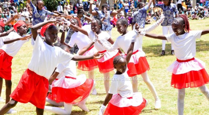 Save the Child: How defilement, child neglect are crashing Baringo’s future Children from Green View Academy during the 2022 Mashujaa Day celebrations, entertaining guests at Garden Square, Eldama Ravine Town, in Koibatek Sub County, Baringo County. PHOTO/Janet Kiriswo, Scholar Media Africa.