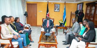 DP Gachagua, CS Malonza meet winners of Forty Under 40 Africa Awards Deputy President Rigathi Gachagua (center) with Tourism CS Peninah Malonza, (far left) in a meeting with the winners of Forty Under 40 Africa Awards at the DP's office on April 4, 2023. PHOTO/DPPS.