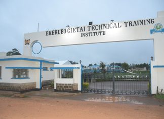 All set for Ekerubo Gietai TTI first ever graduation, eight years on Entrance to Ekerubo Gietai Technical Training Institute in Nyamira county. The institute is set to have its first graduation this week. PHOTO/Dan Nyamanga, Scholar Media Africa.