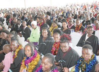 Ekerubo Gietai TTI holds maiden graduation, smells national status Graduands follow proceedings during their graduation on April 6, 2023, at Ekerubo Gietai TTI, Nyamira County. Over 500 of them graduated. PHOTO/Dan Nyamanga, Scholar Media Africa.