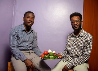From campus buddies to business partners, the journey to Siha Organic Seif Waziri (left) and Paul Rugendo, owners of Siha Organic Grocery Stores in Nauru city. They aim at promoting healthy living. PHOTO/Courtesy.