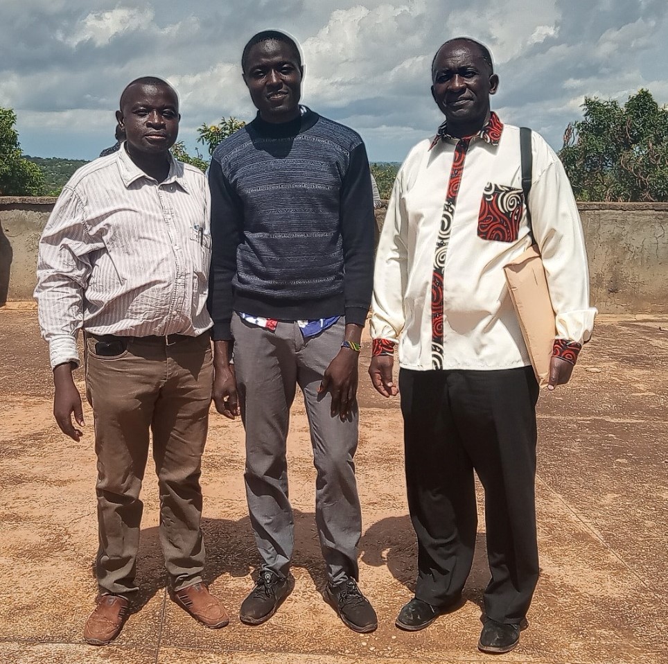 From left: Patrick Opondo, Director, Tangala Smart Computer Solutions, Alex Odhiambo, Program Coordinator and Mr. Daniel Opany, Registrar Admissions, Siaya Institute of Technology, pose for a photo after the training. PHOTO/Courtesy.