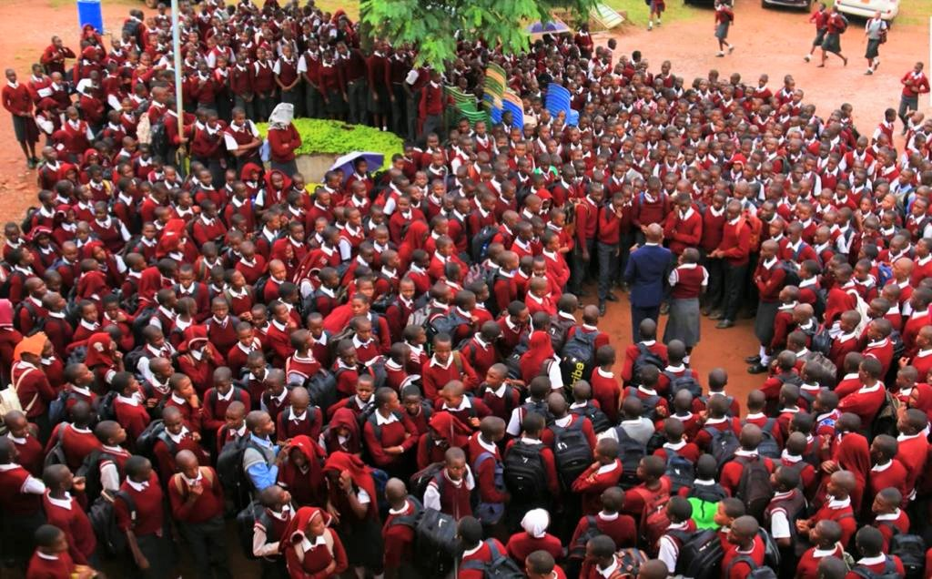 Students during a regular assembly to release them to go home. PHOTO/Courtesy. 