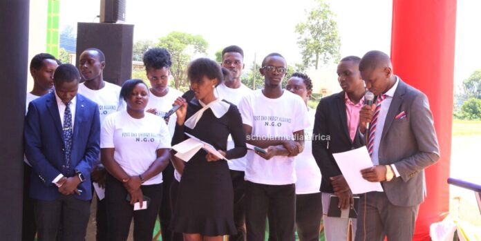 Some of the young innovators explain about their projects during the Youth Empowerment Summit at Kisii University on May 12, 2023. The event was planned by Kisii County University and Colleges Student Association. PHOTO/Boaz Khuteka, Scholar Media Africa.