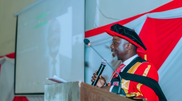 AMIU’s Vice Chancellor epitomizes expertise during professorial lecture Prof. Joachim Osur, Vice Chancellor, Amref International University, presenting his inaugural professorial lecture at Amref International University (AMIU) on May, 12, 2023. PHOTO/AMIU.