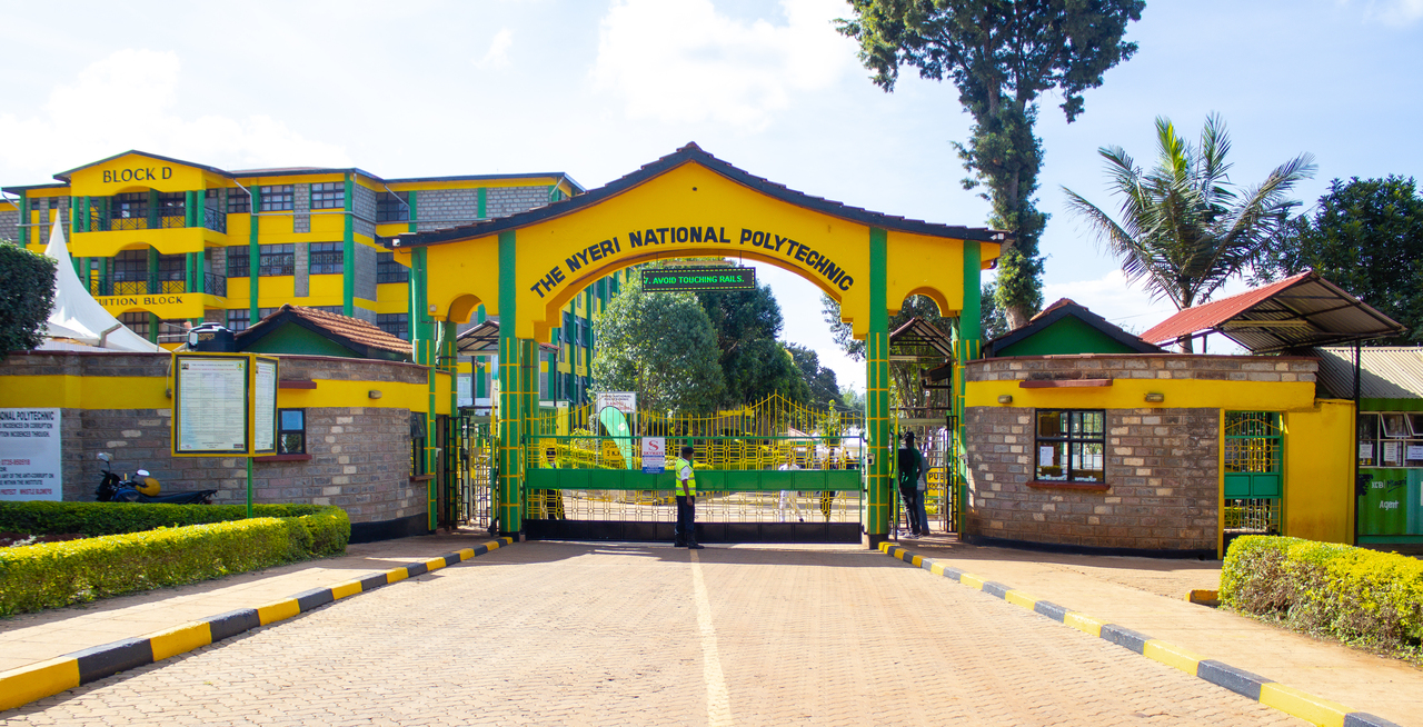 The main entrance to Nyeri National Polytechnic in Nyeri County. PHOTO/Courtesy. 