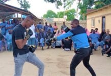 Taking Action: Take-aways from Mental Health Awareness Month Conjestina Achieng (right), a former female professional boxer during a training session when while on a rehabilitation facility. Mental-related complications sent her out of the boxing ring. PHOTO/Courtesy.