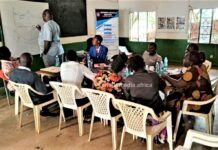 Dr. Sylvester Odanga, Director of Dexterity Life Skills Institute, leads an interactive training of Ukwala High School teachers on Guidance and Counseling. PHOTO/Bonface Otieno, Scholar Media Africa.