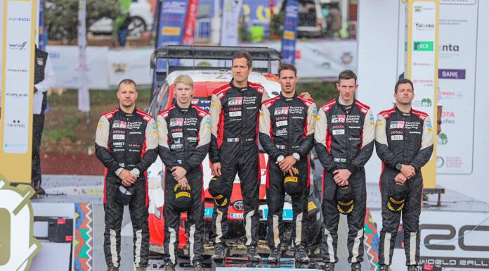 How WRC Safari Rally, Talanta Hela collaboration impacted vendors’ lives Overall winners of the WRC Safari Rally 2023 held in Kenya from June 22 to 25, 2023. Sébastien Ogier and his navigator Vincent Landais (Position 1); Kajetan Kajetanowicz and Maciej Szczepaniak (Position 2) and Diego Dominguez Jr. and Rogelio Peñate (Position 3), after the race. PHOTO/Courtesy.