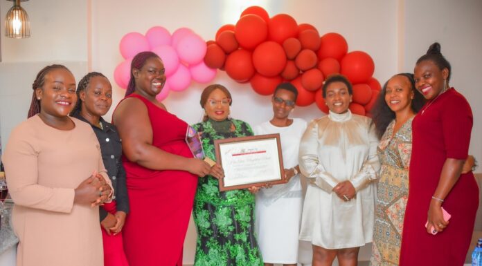 Change-driven Magdalene Mwebi honored with National Heroine Award Magdalene Mwebi alias St. Jude (fourth left), a transformational woman leader with an impactful track record in community service, advocacy, leadership development and entrepreneurship, holds her award on July 30, 2023, alongside other women leaders after they presented it to her in a warm event in Kisii town. She had been honored with it earlier during the Women Empowering Women Conference in Nairobi. PHOTO/ Mzii Photography.