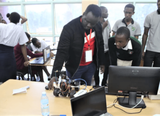 World Youth Skills Day: Upskilling Africa’s youth a ticket to transformative future A member of the Uganda Christian University (UCU) Robotics team exhibits one of UCU’s homemade robots to Ntare High School students. Young learners needs more and regular exposure to technology-sensitive skills to equip them for the changing world. PHOTO/Irene Nyapendi.