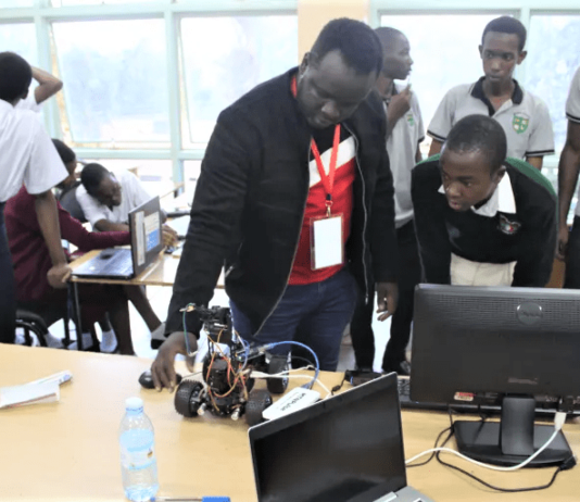 World Youth Skills Day: Upskilling Africa’s youth a ticket to transformative future A member of the Uganda Christian University (UCU) Robotics team exhibits one of UCU’s homemade robots to Ntare High School students. Young learners needs more and regular exposure to technology-sensitive skills to equip them for the changing world. PHOTO/Irene Nyapendi.