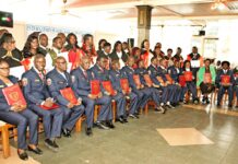 International College of Peace Studies graduands pose for a photo during their graduation ceremony on July 5, 2023, in Karen, Nairobi. The institution offers courses aimed at infusing peace, humanitarian diplomacy, diplomatic etiquette and other related skills and knowledge to the learners. PHOTO/ICPS.