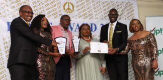 International College of Peace Studies to host International Peace Award 2023 Some of the 2022 Peace Award recipients pose for a group photo after being accoladed last year. This year's event will see change agents from over 45 countries be awarded for their impact in promoting peace and other related developments in different categories. PHOTO/International College of Peace Studies (ICOPS).
