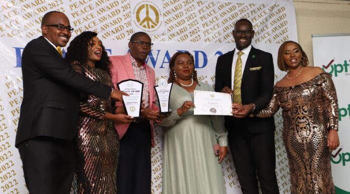 International College of Peace Studies to host International Peace Award 2023 Some of the 2022 Peace Award recipients pose for a group photo after being accoladed last year. This year's event will see change agents from over 45 countries be awarded for their impact in promoting peace and other related developments in different categories. PHOTO/International College of Peace Studies (ICOPS).