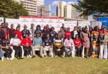 Partners and participants pose for a group photo during Conversations With Esther outdoor event in Nairobi on October 7. It provided a safe space for the participants to share their experiences and get help on loss and grief, financial literacy and other aspects of life. PHOTO/Conversations With Esther.