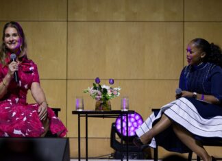 Empowering Women for Lasting Peace: Insights from Desmond Tutu Legacy Foundation event Melinda French Gates (left), philanthropist, global advocate for women and girls and co-founder of Bill and Melinda Gates Foundation and Nozipho Tshabalala, (right) CEO of Conversation Strategists and Global moderator during the 13th Desmond Tutu Peace Conferences. PHOTO/DTLF.