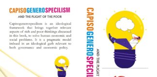 Book cover and blurb of Capisogenerospecilism And the Plight of the Poor, A Treatise, by Prof. Charles Mwewa. COVER DESIGN/ACP Press.
