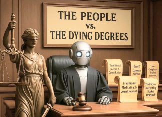 The Funeral of Degrees: On AI and the Death of Knowledge Without Spirit